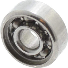 Value Collection - 1/8" Bore Diam, 3/8" OD, Open Miniature Radial Ball Bearing - 5/32" Wide, 1 Row, Round Bore, 49 Lb Static Capacity, 144 Lb Dynamic Capacity - All Tool & Supply