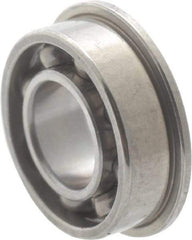 Value Collection - 1/8" Bore Diam, 5/16" OD, Open Miniature Radial Ball Bearing - 7/64" Wide, With Flange, 1 Row, Round Bore, 40 Lb Static Capacity, 124 Lb Dynamic Capacity - All Tool & Supply