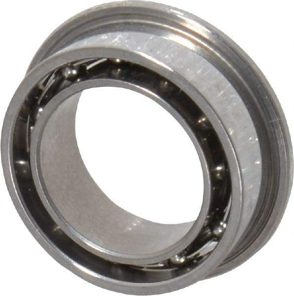 Value Collection - 1/4" Bore Diam, 3/8" OD, Open Miniature Radial Ball Bearing - 1/8" Wide, With Flange, 1 Row, Round Bore, 33 Lb Static Capacity, 84 Lb Dynamic Capacity - All Tool & Supply