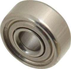 Value Collection - 1/8" Bore Diam, 3/8" OD, Double Shield Miniature Radial Ball Bearing - 5/32" Wide, 1 Row, Round Bore, 49 Lb Static Capacity, 144 Lb Dynamic Capacity - All Tool & Supply