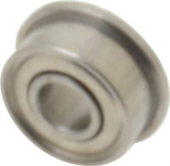 Value Collection - 1/8" Bore Diam, 5/16" OD, Double Shield Miniature Radial Ball Bearing - 9/64" Wide, With Flange, 1 Row, Round Bore, 40 Lb Static Capacity, 124 Lb Dynamic Capacity - All Tool & Supply