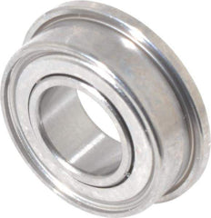 Value Collection - 3/16" Bore Diam, 3/8" OD, Double Shield Miniature Radial Ball Bearing - 1/8" Wide, With Flange, 1 Row, Round Bore, 56 Lb Static Capacity, 160 Lb Dynamic Capacity - All Tool & Supply