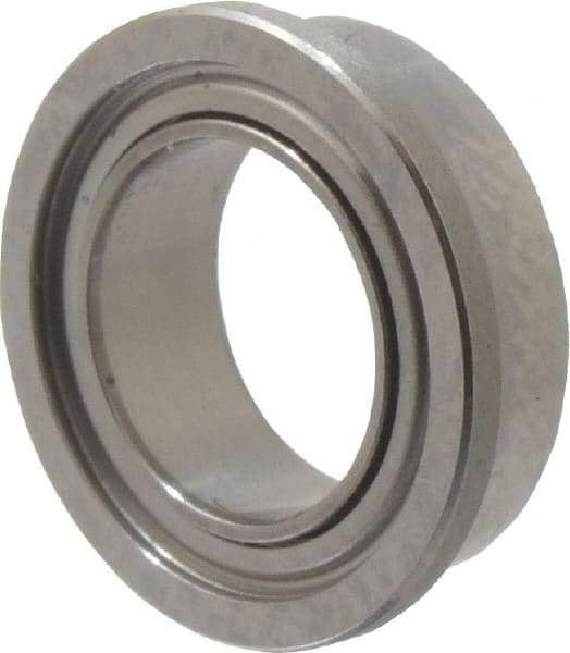 Value Collection - 1/4" Bore Diam, 3/8" OD, Double Shield Miniature Radial Ball Bearing - 1/8" Wide, With Flange, 1 Row, Round Bore, 33 Lb Static Capacity, 84 Lb Dynamic Capacity - All Tool & Supply