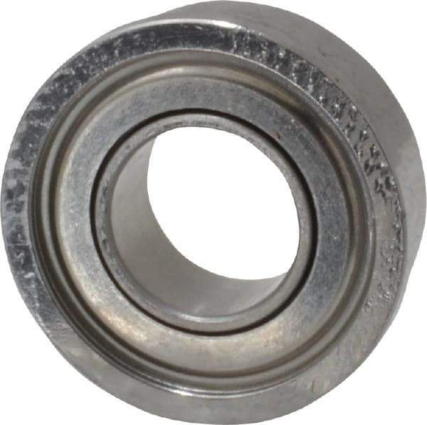 Value Collection - 1/4" Bore Diam, 1/2" OD, Double Shield Miniature Radial Ball Bearing - 3/16" Wide, With Flange, 1 Row, Round Bore, 90 Lb Static Capacity, 243 Lb Dynamic Capacity - All Tool & Supply