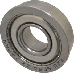 Value Collection - 1/4" Bore Diam, 5/8" OD, Double Shield Miniature Radial Ball Bearing - 0.196" Wide, With Flange, 1 Row, Round Bore, 128 Lb Static Capacity, 335 Lb Dynamic Capacity - All Tool & Supply