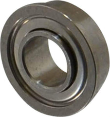 Value Collection - 3/16" Bore Diam, 3/8" OD, Double Shield Miniature Radial Ball Bearing - 1/8" Wide, With Flange, 1 Row, Round Bore, 56 Lb Static Capacity, 160 Lb Dynamic Capacity - All Tool & Supply