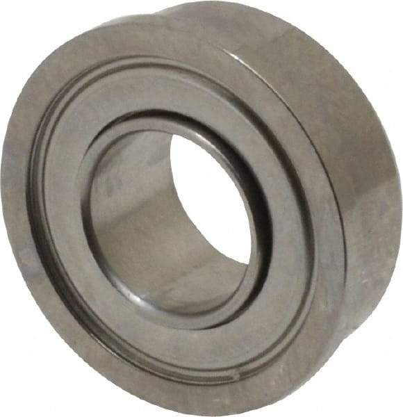 Value Collection - 1/4" Bore Diam, 1/2" OD, Double Shield Miniature Radial Ball Bearing - 3/16" Wide, With Flange, 2 Rows, Round Bore, 90 Lb Static Capacity, 243 Lb Dynamic Capacity - All Tool & Supply