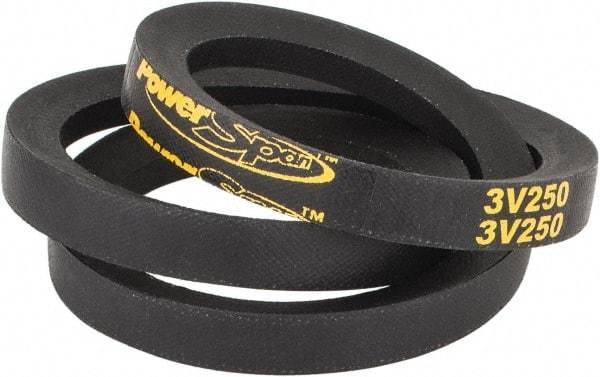 Value Collection - Section 3V, 25" Outside Length, V-Belt - Neoprene Rubber, Narrow, No. 3V250 - All Tool & Supply