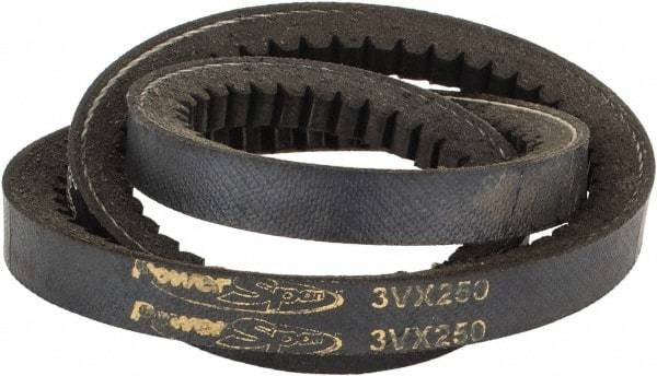 Value Collection - Section 3VX, 25" Outside Length, V-Belt - Neoprene Rubber, Narrow Cogged, No. 3VX250 - All Tool & Supply