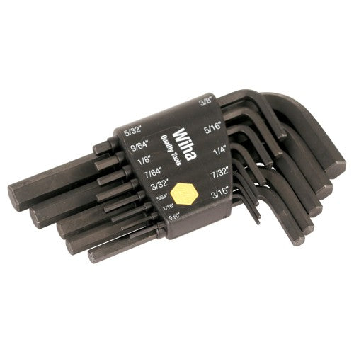 .050 - 3/8 HEX L-KEY SHORT ARM BLACK SET - All Tool & Supply