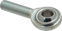 Made in USA - 7/16" ID, 1-1/8" Max OD, 6,402 Lb Max Static Cap, Plain Male Spherical Rod End - 7/16-20 RH, Steel with Steel Raceway - All Tool & Supply