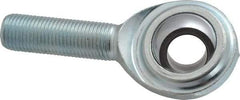 Made in USA - 1/2" ID, 1-5/16" Max OD, 8,386 Lb Max Static Cap, Plain Male Spherical Rod End - 1/2-20 RH, Steel with Steel Raceway - All Tool & Supply