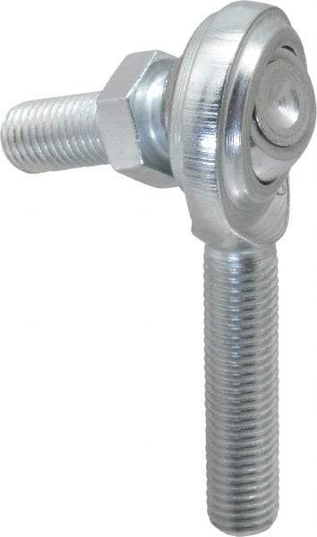 Made in USA - 5/16" ID, 7/8" Max OD, 3,600 Lb Max Static Cap, Male Spherical Rod End with Stud - 5/16-24 RH, Steel with Steel Raceway - All Tool & Supply