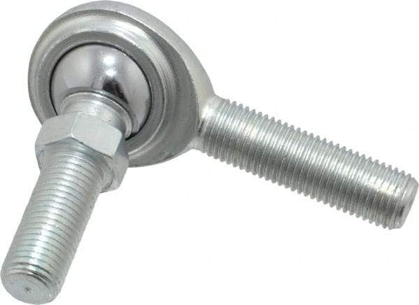 Made in USA - 3/8" ID, 1" Max OD, 5,100 Lb Max Static Cap, Male Spherical Rod End with Stud - 3/8-24 RH, Steel with Steel Raceway - All Tool & Supply