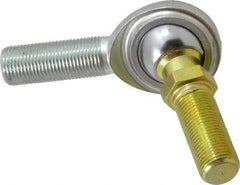 Made in USA - 5/8" ID, 1-1/2" Max OD, 9,813 Lb Max Static Cap, Male Spherical Rod End with Stud - 5/8-18 RH, Steel with Steel Raceway - All Tool & Supply