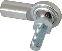 Made in USA - 5/16" ID, 7/8" Max OD, 3,600 Lb Max Static Cap, Female Spherical Rod End with Stud - 5/16-24 RH, Steel with Steel Raceway - All Tool & Supply