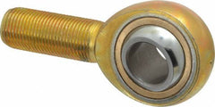 Made in USA - 3/4" ID, 1-3/4" Max OD, 11,550 Lb Max Static Cap, Plain Male Spherical Rod End - 3/4-16 RH, Steel with Bronze Raceway - All Tool & Supply