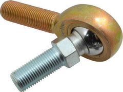 Made in USA - 1/2" ID, 1-5/16" Max OD, 6,700 Lb Max Static Cap, Male Spherical Rod End with Stud - 1/2-20 RH, Steel with Bronze Raceway - All Tool & Supply