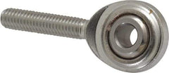 Made in USA - 3/16" ID, 5/8" Max OD, 912 Lb Max Static Cap, Plain Male Spherical Rod End - 10-32 RH, Stainless Steel with Stainless Steel Raceway - All Tool & Supply