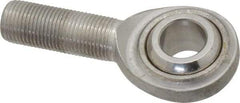 Made in USA - 5/8" ID, 1-1/2" Max OD, 5,860 Lb Max Static Cap, Plain Male Spherical Rod End - 5/8-18 RH, Stainless Steel with Stainless Steel Raceway - All Tool & Supply