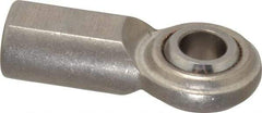 Made in USA - 1/2" ID, 1-5/16" Max OD, 4,720 Lb Max Static Cap, Plain Female Spherical Rod End - 1/2-20 RH, Stainless Steel with Stainless Steel Raceway - All Tool & Supply