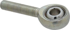 Made in USA - 5/16" ID, 7/8" Max OD, 7,639 Lb Max Static Cap, Plain Male Spherical Rod End - 5/16-24 RH, Alloy Steel with Steel Raceway - All Tool & Supply