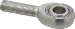 Made in USA - 1/2" ID, 1-5/16" Max OD, 16,242 Lb Max Static Cap, Plain Male Spherical Rod End - 1/2-20 RH, Alloy Steel with Steel Raceway - All Tool & Supply