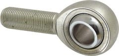 Made in USA - 5/8" ID, 1-1/2" Max OD, 17,959 Lb Max Static Cap, Plain Male Spherical Rod End - 5/8-18 RH, Alloy Steel with Steel Raceway - All Tool & Supply