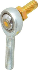 Made in USA - 5/16" ID, 7/8" Max OD, 7,639 Lb Max Static Cap, Male Spherical Rod End with Stud - 5/16-24 RH, Alloy Steel with Steel Raceway - All Tool & Supply