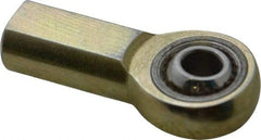 Made in USA - 1/4" ID, 3/4" Max OD, 6,195 Lb Max Static Cap, Plain Female Spherical Rod End - 1/4-28 RH, Alloy Steel with Steel Raceway - All Tool & Supply