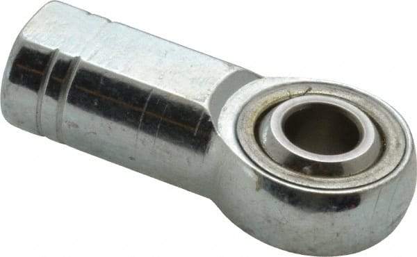 Made in USA - 3/8" ID, 1" Max OD, 9,550 Lb Max Static Cap, Plain Female Spherical Rod End - 3/8-24 RH, Alloy Steel with Steel Raceway - All Tool & Supply