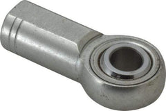 Made in USA - 1/2" ID, 1-5/16" Max OD, 15,340 Lb Max Static Cap, Plain Female Spherical Rod End - 1/2-20 RH, Alloy Steel with Steel Raceway - All Tool & Supply