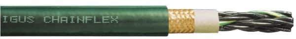 Igus - 16 AWG, 25 Strand, Green Machine Tool Wire - PVC, Flame, Oil and UV Resistant, 1 Ft. Long - All Tool & Supply