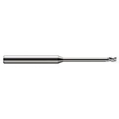 Miniature End Mills - Long Reach, Stub Flute - 0.0930″ (3/32″) Cutter Diameter × 0.1390″ Length of Cut × 1.6750″ Reach Carbide Square End Mill, 3 Flutes - Exact Industrial Supply