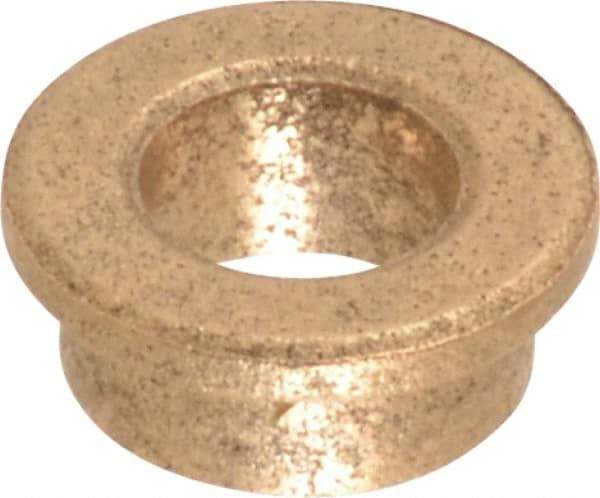 Boston Gear - 1/4" Inside x 3/8" Outside Diam, Oil Impregnated Bronze SAE-841 Flanged Sleeve Bearing - 1/2" Flange Outside Diam, 1/16" Flange Thickness, 3/16" OAL - All Tool & Supply