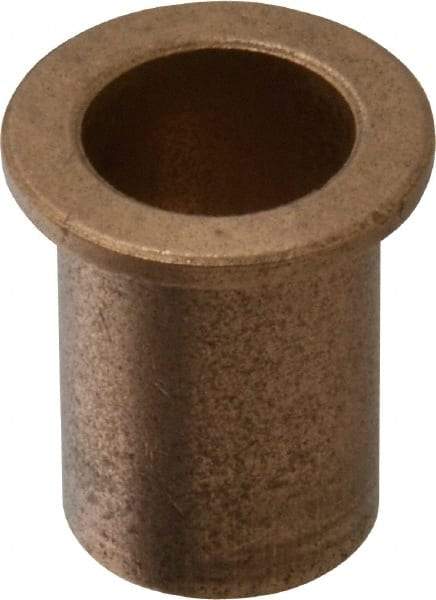 Boston Gear - 5/8" Inside x 3/4" Outside Diam, Oil Impregnated Bronze SAE-841 Flanged Sleeve Bearing - 1" Flange Outside Diam, 1/8" Flange Thickness, 1-1/8" OAL - All Tool & Supply