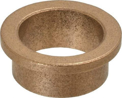 Boston Gear - 7/8" Inside x 1" Outside Diam, Oil Impregnated Bronze SAE-841 Flanged Sleeve Bearing - 1-1/4" Flange Outside Diam, 5/32" Flange Thickness, 1/2" OAL - All Tool & Supply