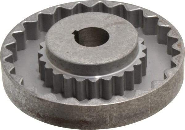 Lovejoy - 7/8" Max Bore Diam, 3/16" x 3/32" Keyway Width x Depth, Flexible Coupling Hub - 4-5/8" OD, 3.94" OAL, Cast Iron - All Tool & Supply