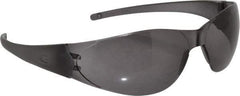 MCR Safety - Gray Lenses, Framed Safety Glasses - Scratch Resistant, Frost Black Polycarbonate Frame, Size Universal, Wrap Around - All Tool & Supply