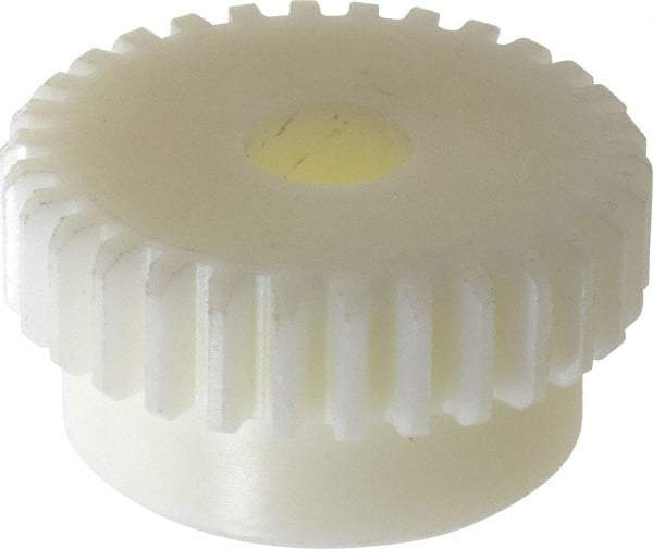 Poly Hi Solidur - 16 Pitch, 1-7/8" Pitch Diam, 30 Tooth Spur Gear - 1/2" Face Width, 1/2" Bore Diam, 1-5/8" Hub Diam, Nylon - All Tool & Supply