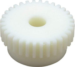 Poly Hi Solidur - 16 Pitch, 2" Pitch Diam, 32 Tooth Spur Gear - 1/2" Face Width, 1/2" Bore Diam, 1-3/4" Hub Diam, Nylon - All Tool & Supply