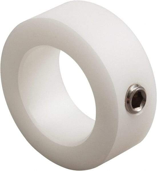 Climax Metal Products - 5/16" Bore, Nylon, Set Screw Shaft Collar - 5/8" Outside Diam, 3/8" Wide - All Tool & Supply