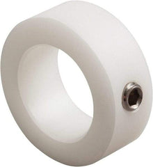 Climax Metal Products - 5/8" Bore, Nylon, Set Screw Shaft Collar - 1-1/8" Outside Diam, 1/2" Wide - All Tool & Supply