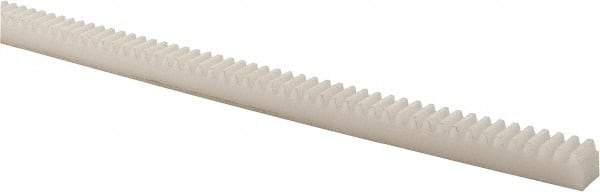 Poly Hi Solidur - 3/8" Face Width, 4 Feet Long, 3/8" Thick Nylon Gear Rack - 20 Pitch, 14-1/2° Pressure Angle - All Tool & Supply