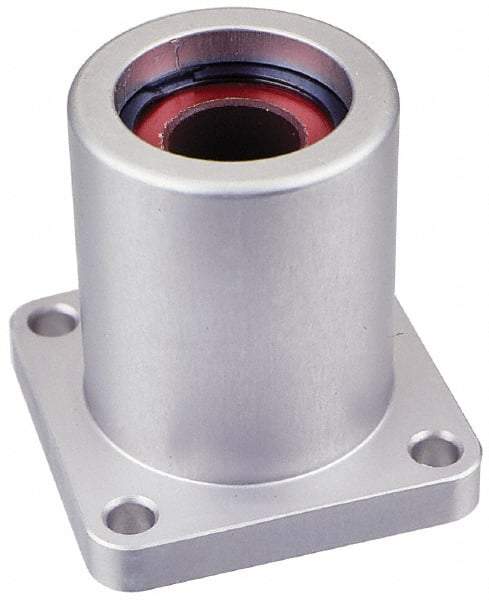 Pacific Bearing - 1" ID, 2.812" OAL x 2-3/4" OAH 4-Bolt Flange Mounted Bearing - 1,905 Lb Static Cap, 2-1/8" Btw Mnt Hole Ctrs, Aluminum - All Tool & Supply