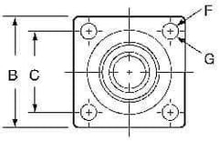 Pacific Bearing - 1" ID, 2-3/4" OAW x 2.812" OALFlange Mounted Bearing - 1,905 Lb Static Cap - All Tool & Supply