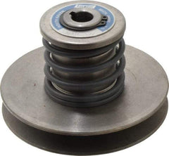 Lovejoy - 1.72" Min Pitch, 3-1/2" Long, 4.65" Max Diam, Spring Loaded Variable Speed Pulley - 5" Outside Diam, 5/8" Inside Diam, 1/2 Hp at 1750 RPM, 0.333 Hp at 1150 RPM - All Tool & Supply