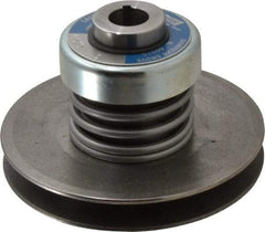 Lovejoy - 2.69" Min Pitch, 4.13" Long, 5.65" Max Diam, Spring Loaded Variable Speed Pulley - 6" Outside Diam, 7/8" Inside Diam, 1 Hp at 1750 RPM, 3/4 Hp at 1150 RPM - All Tool & Supply