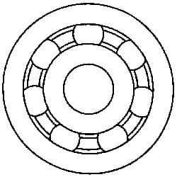 Made in USA - 20mm Bore Diam, 47mm OD, Open Plastic Race Radial Ball Bearing - 14mm Wide, 1 Row, Round Bore, 52 Lb Static Capacity, 78 Lb Dynamic Capacity - All Tool & Supply