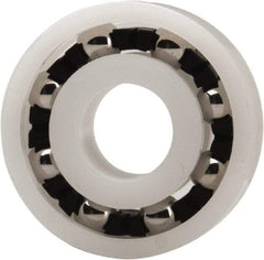 Made in USA - 8mm Bore Diam, 22mm OD, Open Plastic Race Radial Ball Bearing - 7mm Wide, 1 Row, Round Bore, 33 Lb Static Capacity, 42 Lb Dynamic Capacity - All Tool & Supply